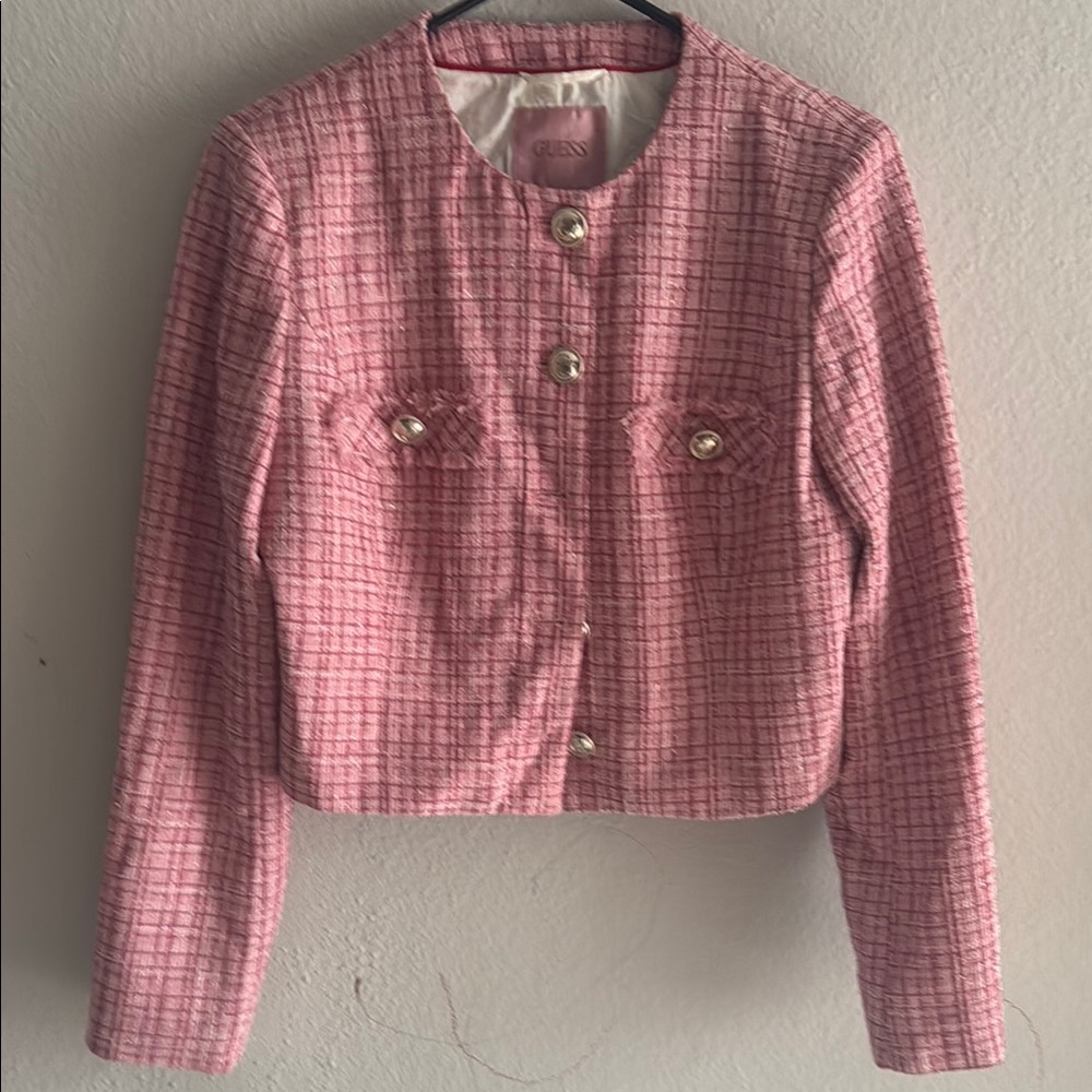 GUESS Textured Pink Blazer